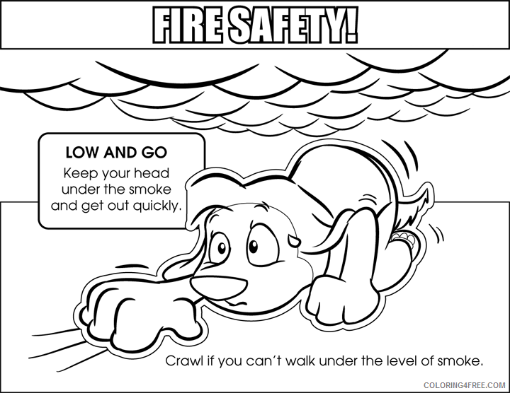 Fire Safety Coloring Pages Educational Low and Go Printable 2020 1480 Coloring4free