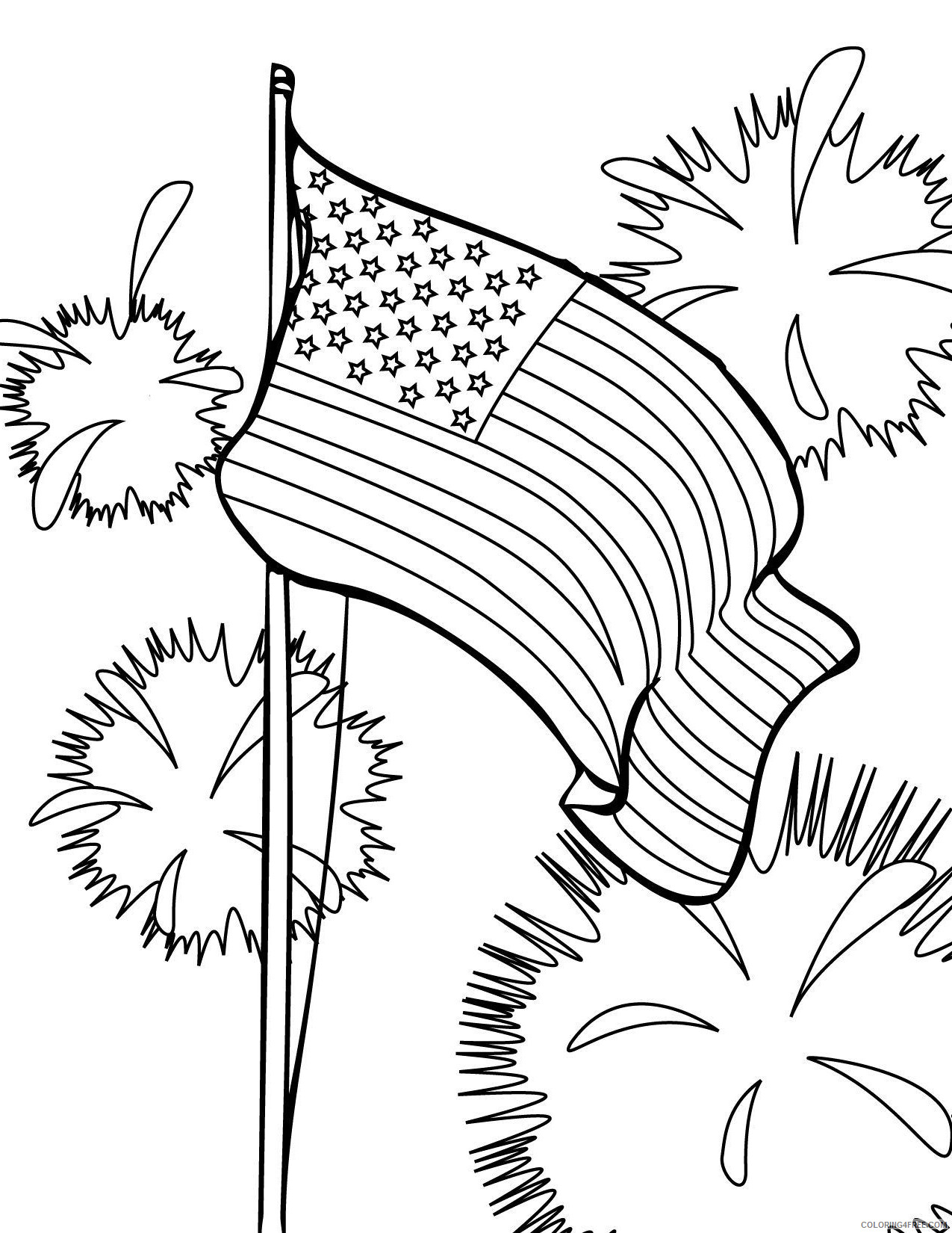 Fireworks Coloring Pages for boys American Flag Fireworks Printable 2020 0344 Coloring4free