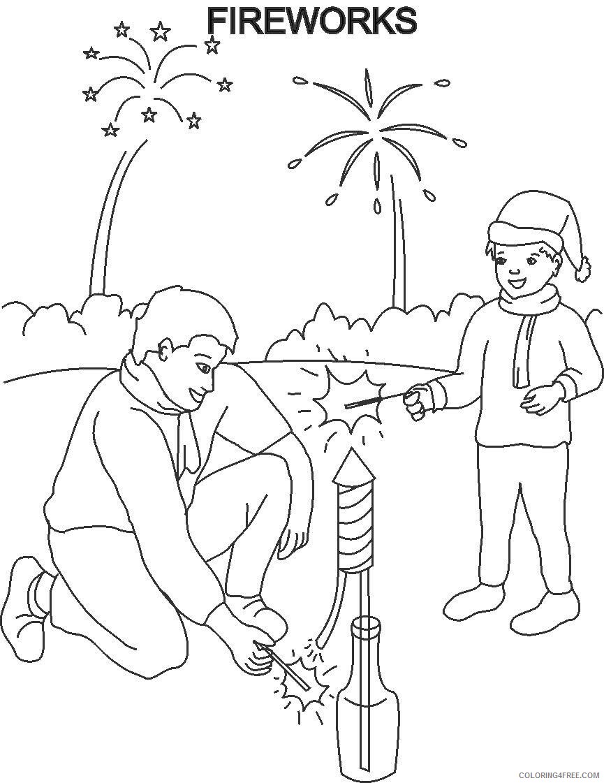 Fireworks Coloring Pages for boys Fireworks For Kids Printable 2020 0348 Coloring4free