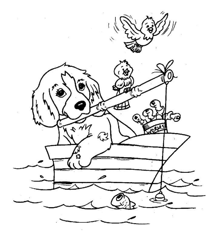 Fishing Coloring Pages for boys Dog Fishing Printable 2020 0356 Coloring4free
