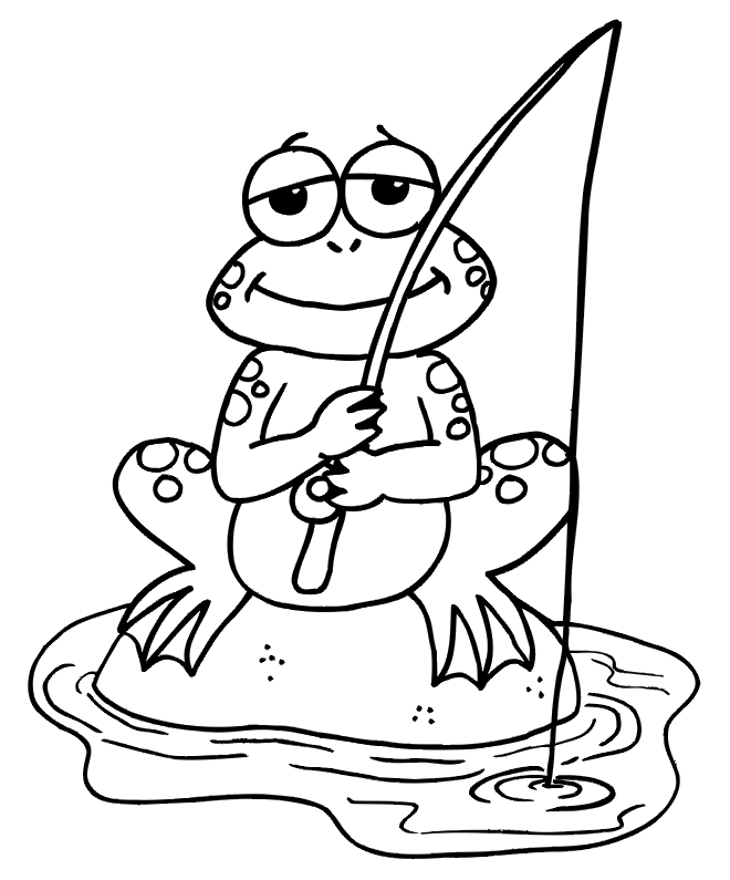 Fishing Coloring Pages for boys Frog Fishing Printable 2020 0366 Coloring4free