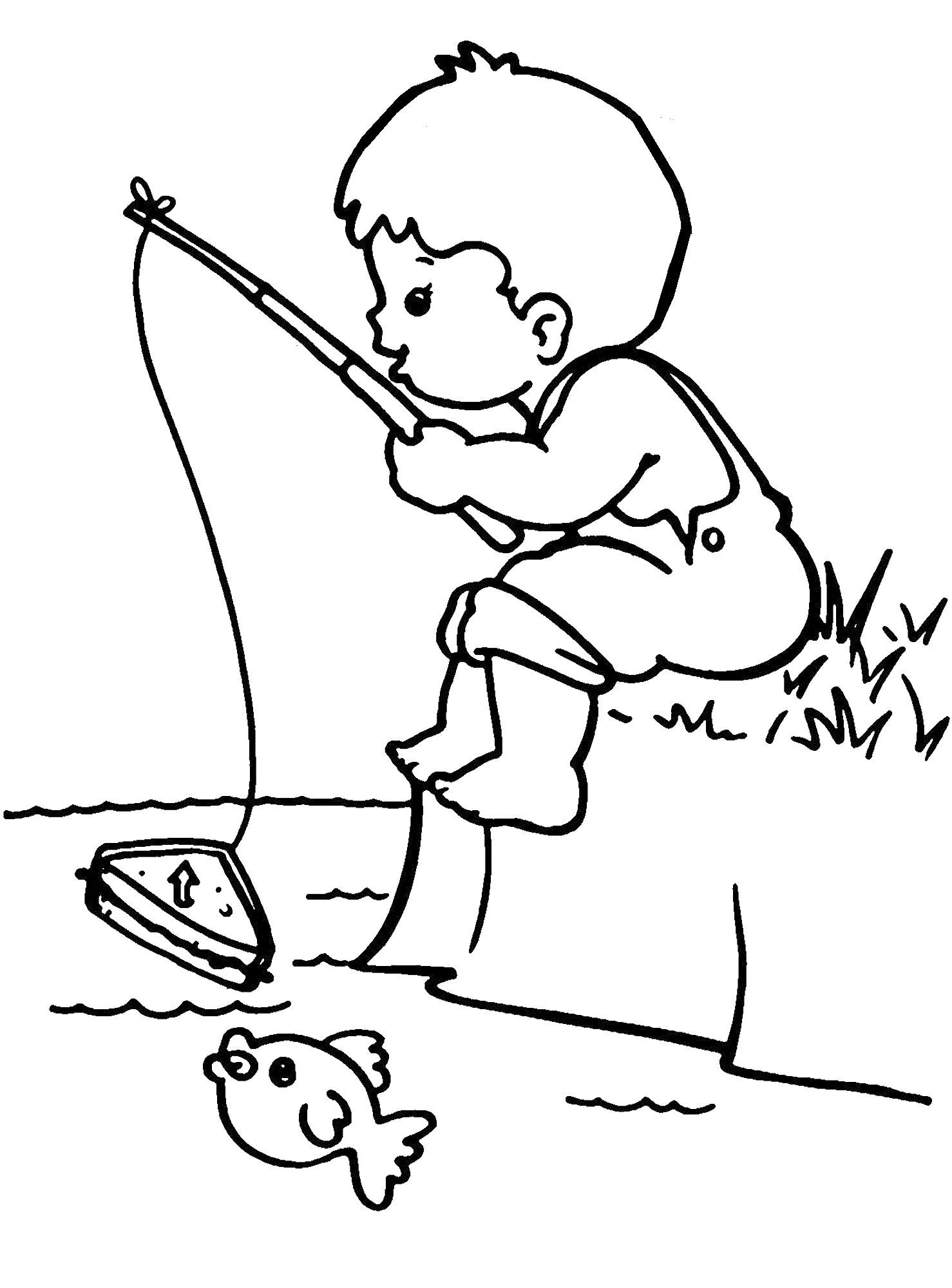 Fishing Coloring Pages for boys Little Boy Fishing Printable 2020 0372 Coloring4free