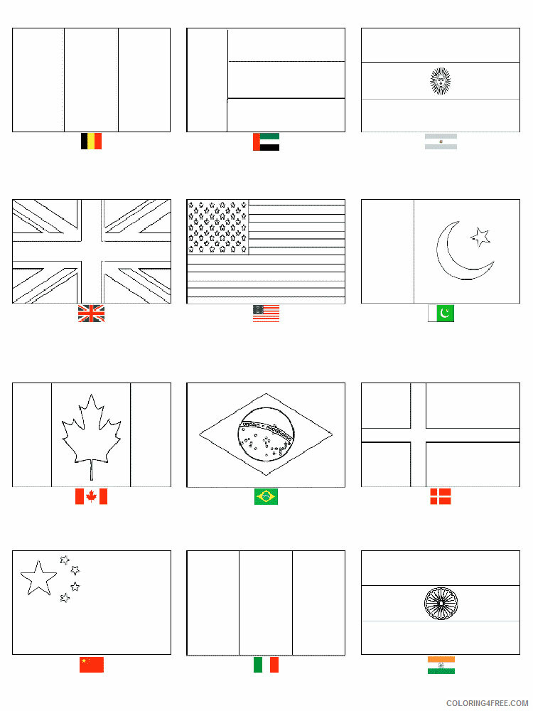 Flags of Countries Coloring Pages Educational 23 Printable 2020 1497 Coloring4free