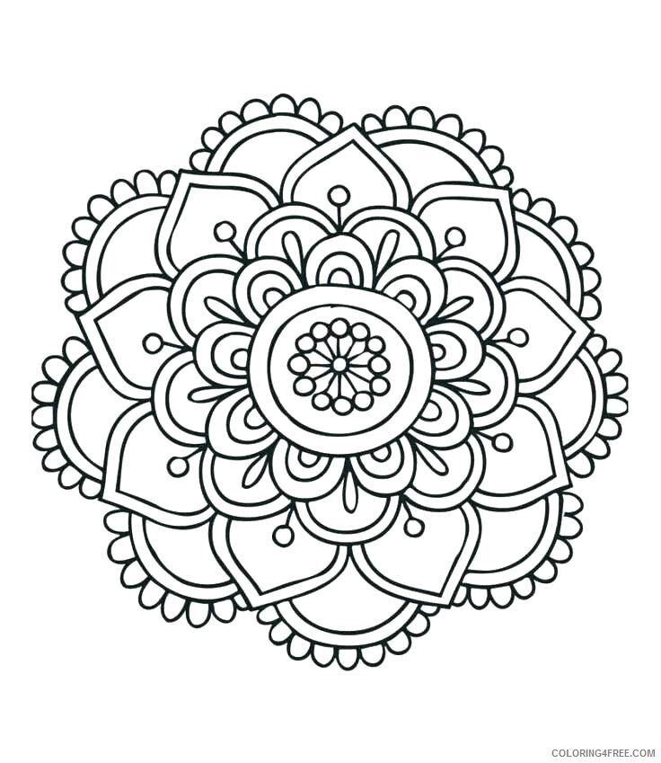 Flower Mandala Coloring Pages Adult Flower Pattern Mandala Printable 2020 399 Coloring4free Coloring4free Com