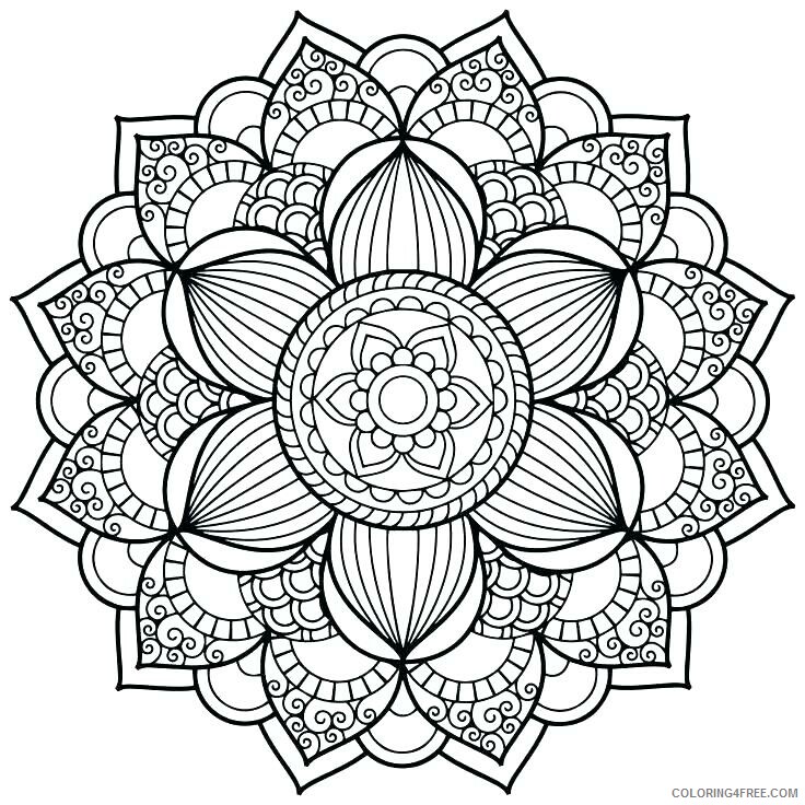 Flower Mandala Coloring Pages Adult Free Flower Mandala Adult Printable 2020 400 Coloring4free