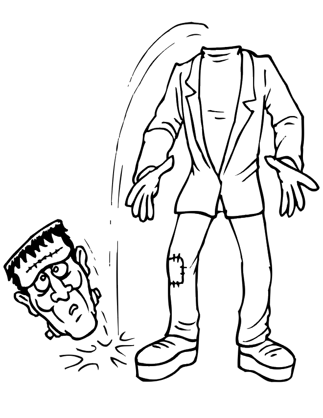 Frankenstein Coloring Pages for boys Frankenstein Lost his Head 2020 0456 Coloring4free