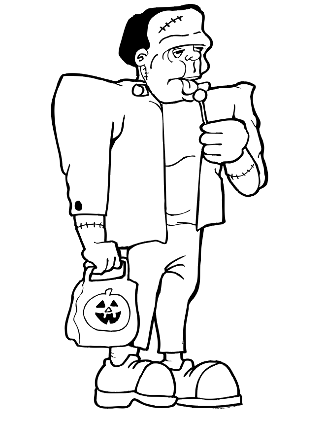 Frankenstein Coloring Pages for boys Frankenstein Trick or Treating 2020 0460 Coloring4free