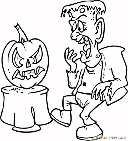 Frankenstein Coloring Pages for boys scared frankenstein Print 2020 0448 Coloring4free
