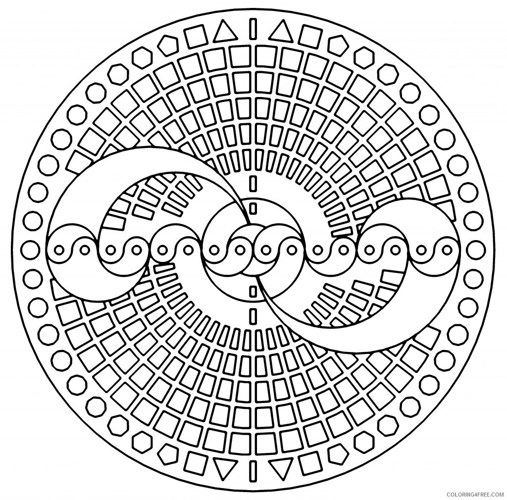 Geometric Design Coloring Pages Adult Geometric Printable 2020 413 Coloring4free