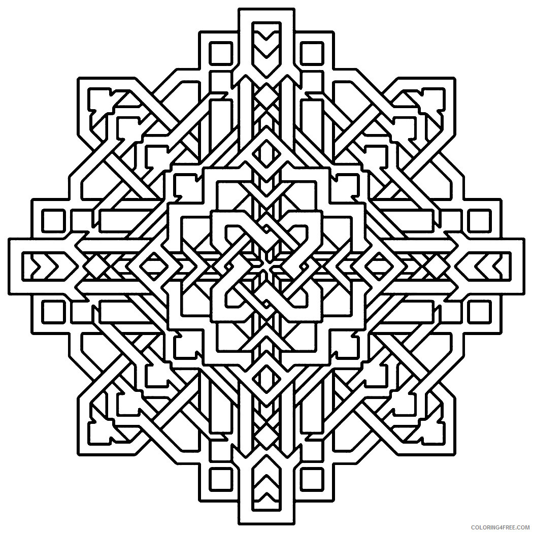 Geometric Design Coloring Pages Adult Geometric Printable 2020 421 Coloring4free