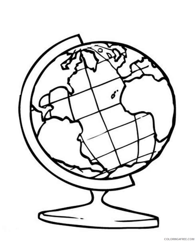 Globe Coloring Pages Educational globe 1 Printable 2020 1516 Coloring4free