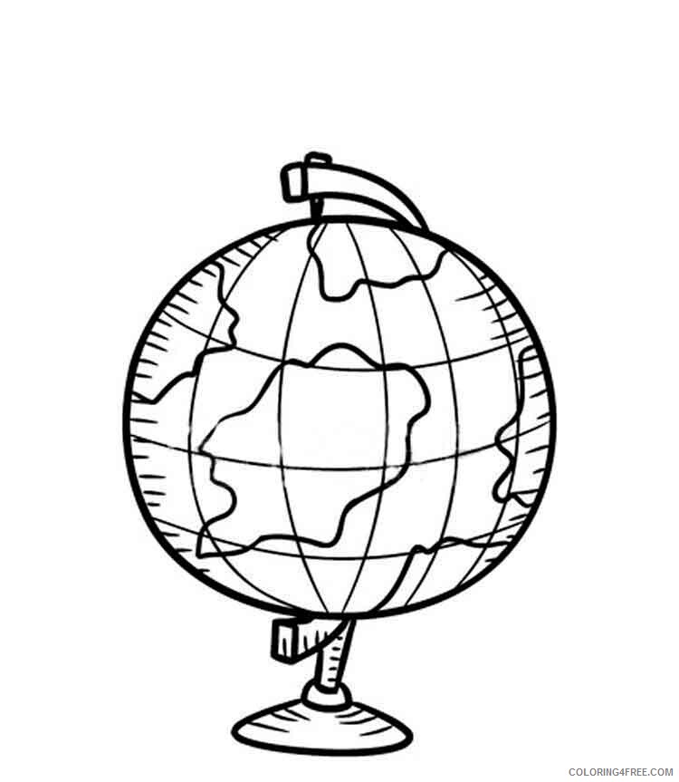 Globe Coloring Pages Educational globe 2 Printable 2020 1517 Coloring4free