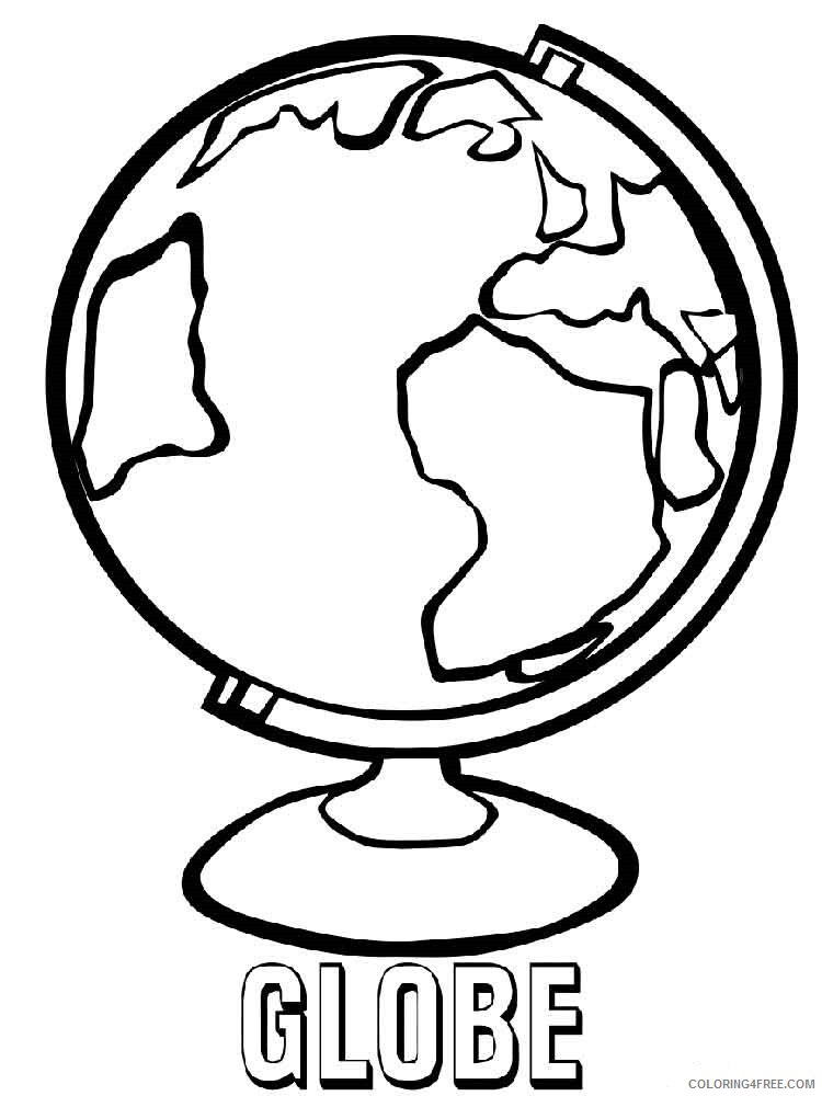 Globe Coloring Pages Educational globe 4 Printable 2020 1518 Coloring4free