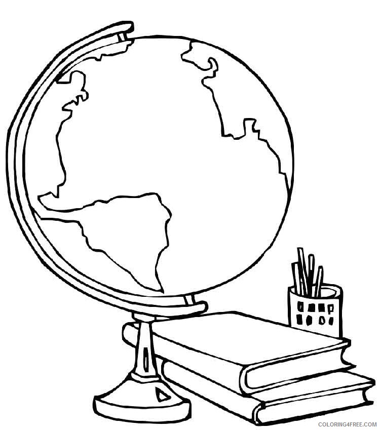 Globe Coloring Pages Educational globe 5 Printable 2020 1519 Coloring4free