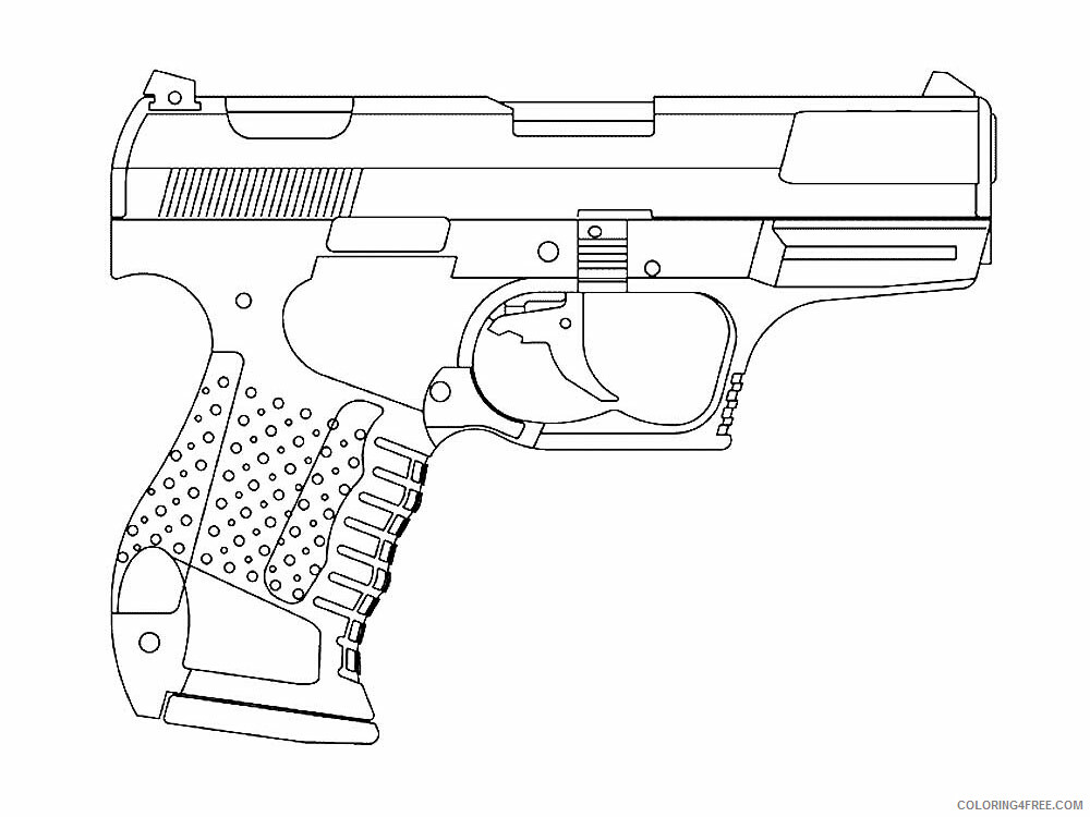 Gun Coloring Pages For Boys Gun 3 Printable 2020 0470 Coloring4free Coloring4free Com