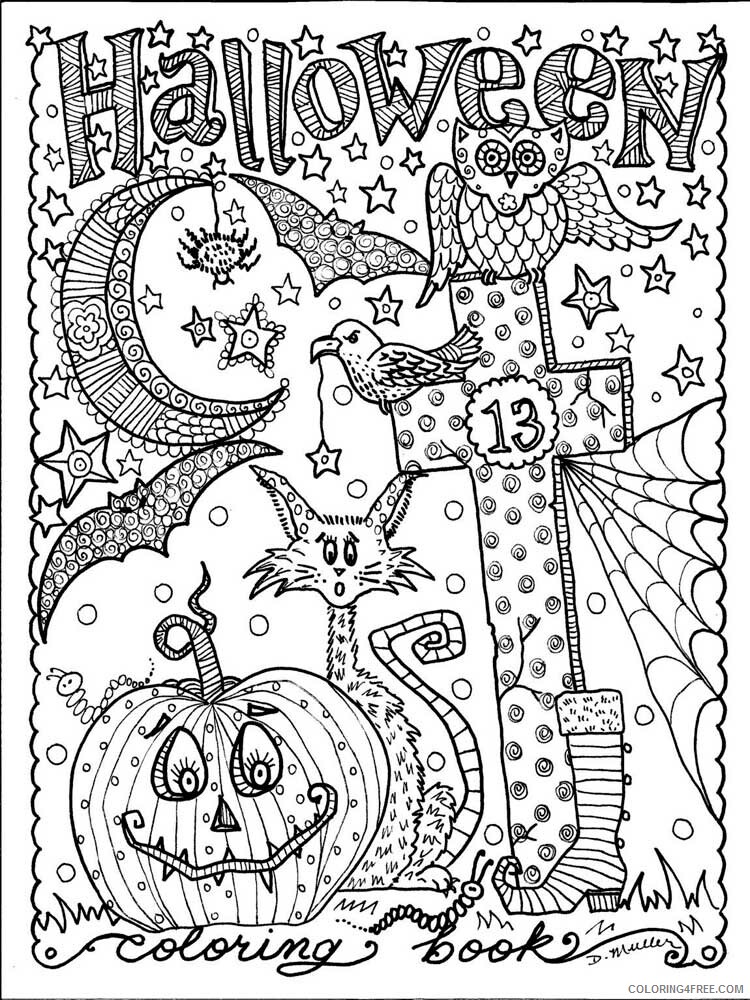 Halloween for Adults Coloring Pages halloween for adults 2 Printable 2020 634 Coloring4free