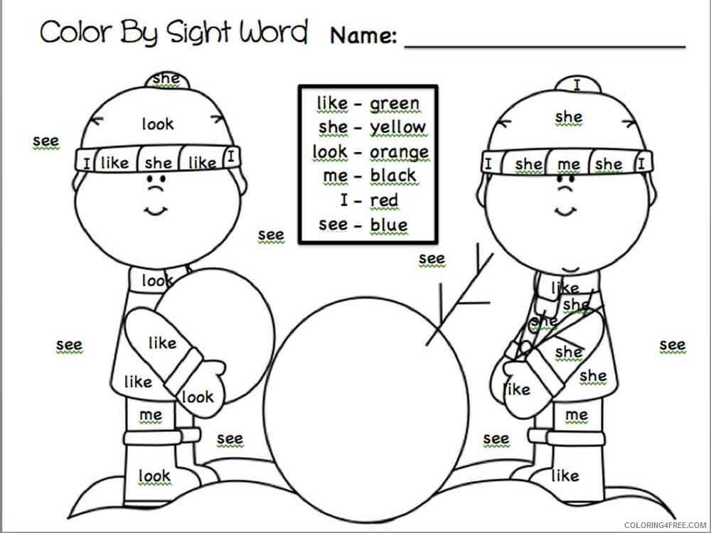 Hidden Sight Words Coloring Pages Educational educational Printable 2020 1533 Coloring4free
