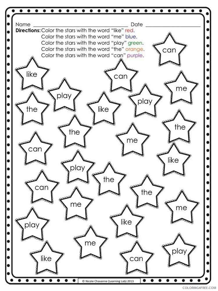 Hidden Sight Words Coloring Pages Educational educational Printable 2020 1539 Coloring4free