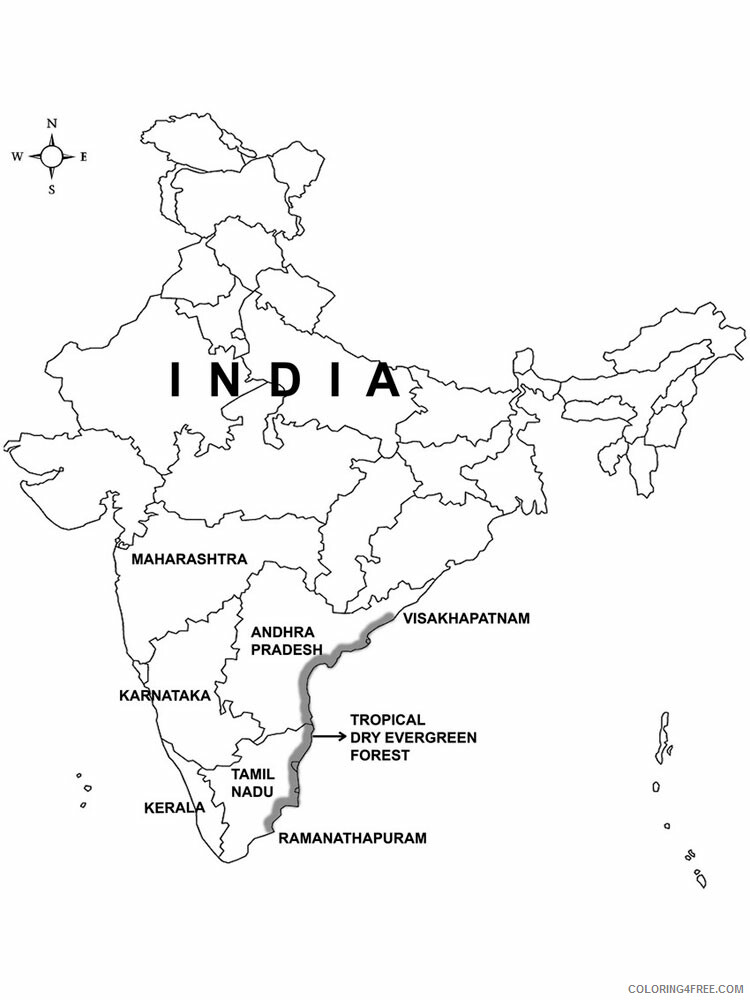 India Coloring Pages Countries of the World Educational 11 Printable 2020 485 Coloring4free