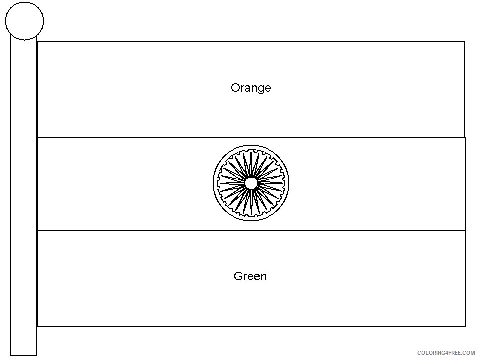 India Coloring Pages Countries of the World Educational flag1 Printable 2020 483 Coloring4free