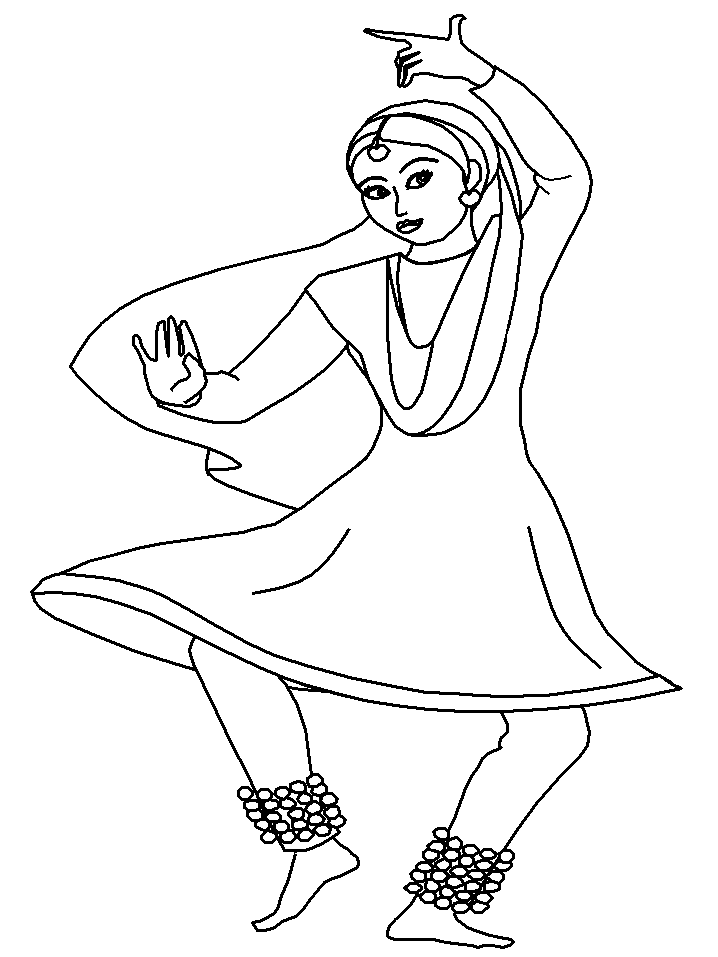 India Coloring Pages Countries of the World Educational kathak 2020 491 Coloring4free