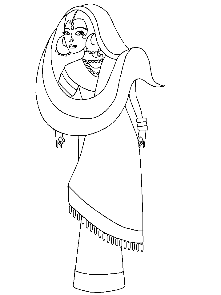 India Coloring Pages Countries of the World Educational sari1 2020 496 Coloring4free