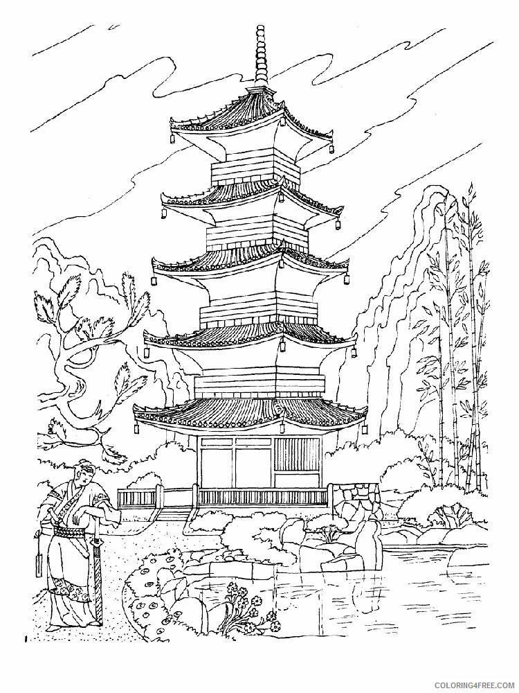 Japan Coloring Pages Countries of the World Educational Printable 2020 534 Coloring4free