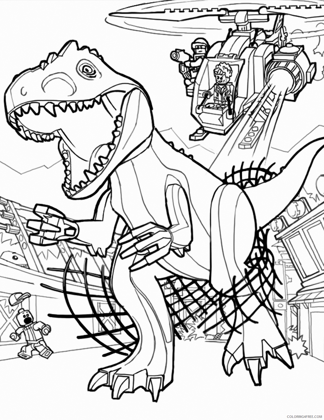 Jurassic World Coloring Pages for boys Air Capture Printable 2020 0507 Coloring4free