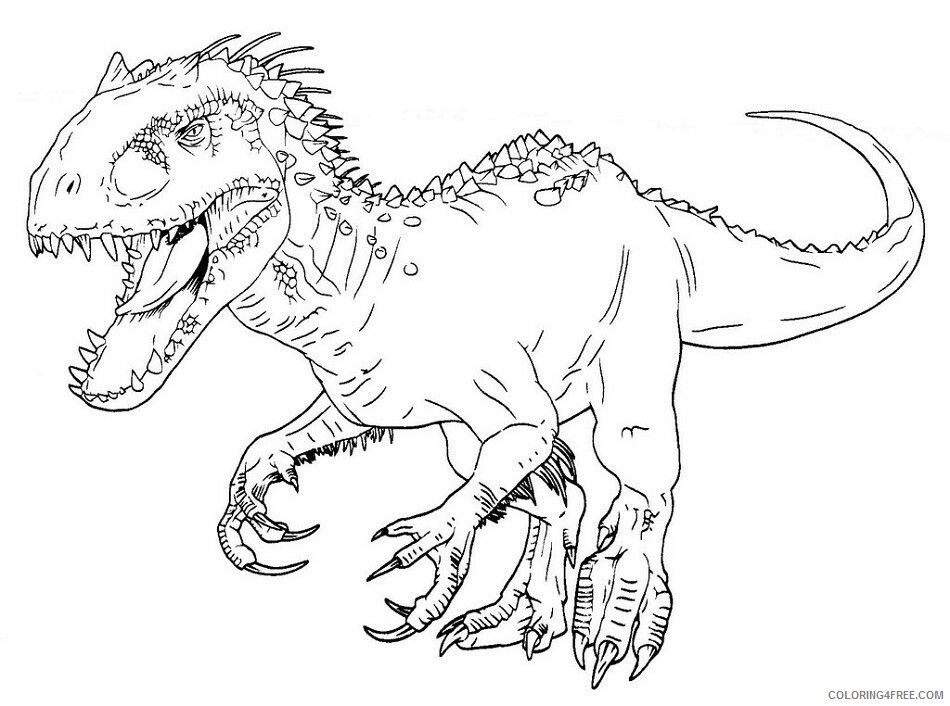 Jurassic World Coloring Pages For Boys Indominus Rex Jurassic Printable 0505 Coloring4free Coloring4free Com