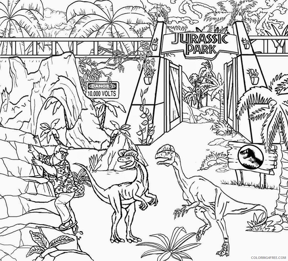 Jurassic World Coloring Pages for boys jurassic park a4 Printable 2020 0500 Coloring4free