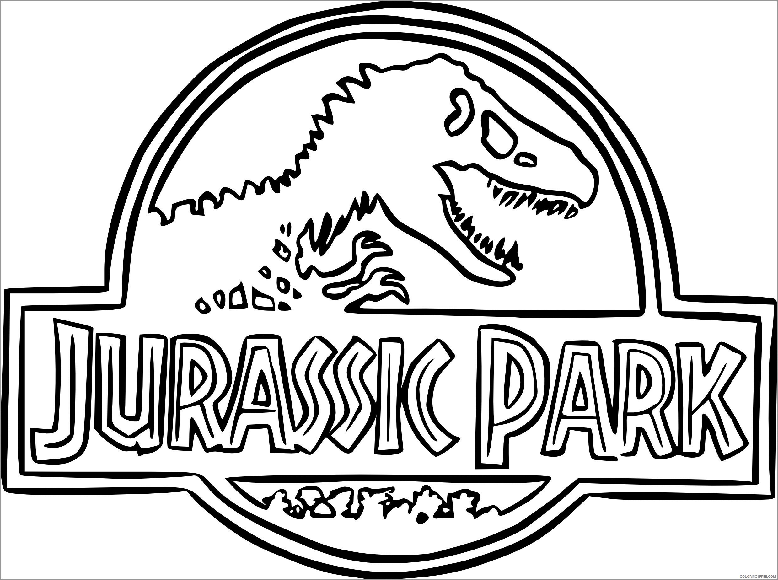 Jurassic World Coloring Pages for boys jurassic park logo Printable 2020 0513 Coloring4free