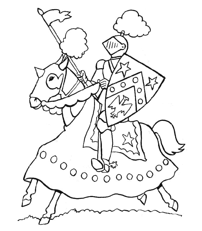 Knights Coloring Pages for boys knight on horse Printable 2020 0540 Coloring4free