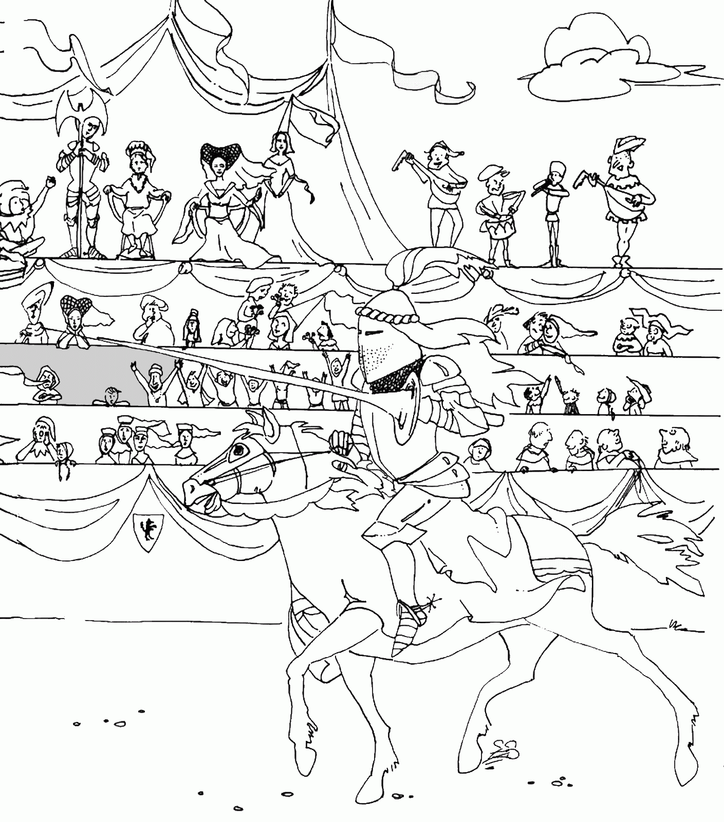 Knights Coloring Pages for boys knightsc17 Printable 2020 0544 Coloring4free