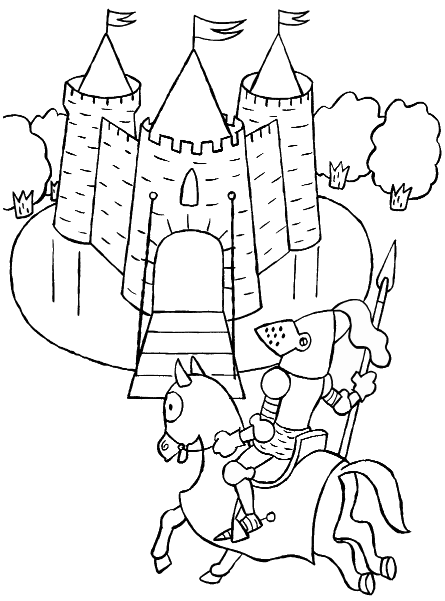 Knights Coloring Pages for boys knightsc35 Printable 2020 0552 Coloring4free
