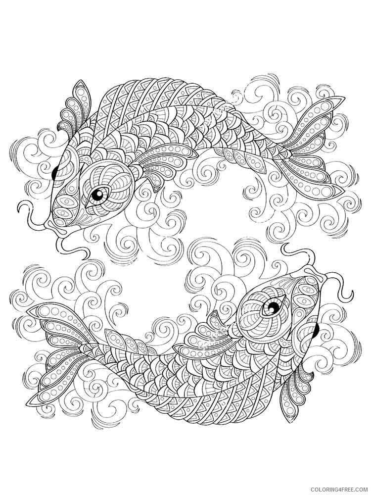 Koi Fish Coloring Pages Adult koi fish adult 14 Printable 2020 482 Coloring4free