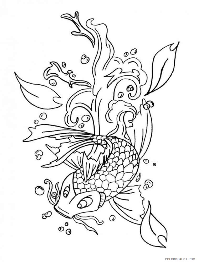 Koi Fish Coloring Pages Adult koi fish adult 3 Printable 2020 484 Coloring4free