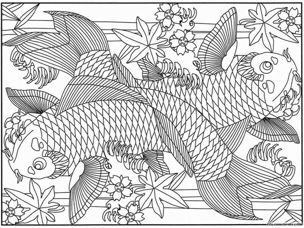 Koi Fish Coloring Pages Adult koi fish adult 5 Printable 2020 485 Coloring4free