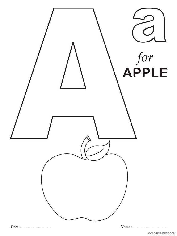 Letter A Coloring Pages Alphabet Educational Letter A of alphabet 2020 002 Coloring4free