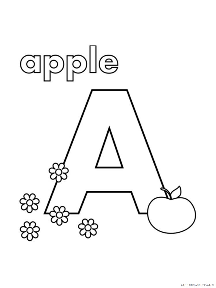 Letter A Coloring Pages Alphabet Educational Letter A of alphabet 2020 007 Coloring4free