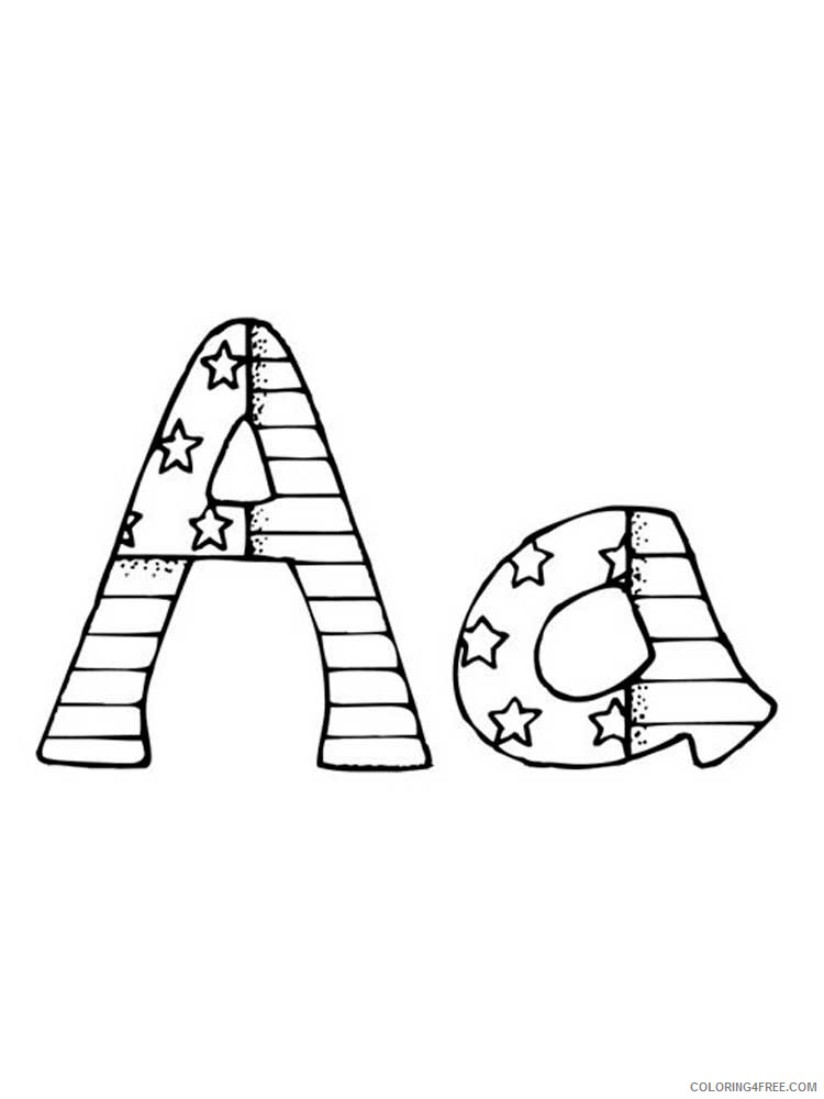 Letter A Coloring Pages Alphabet Educational Letter A of alphabet 2020 009 Coloring4free