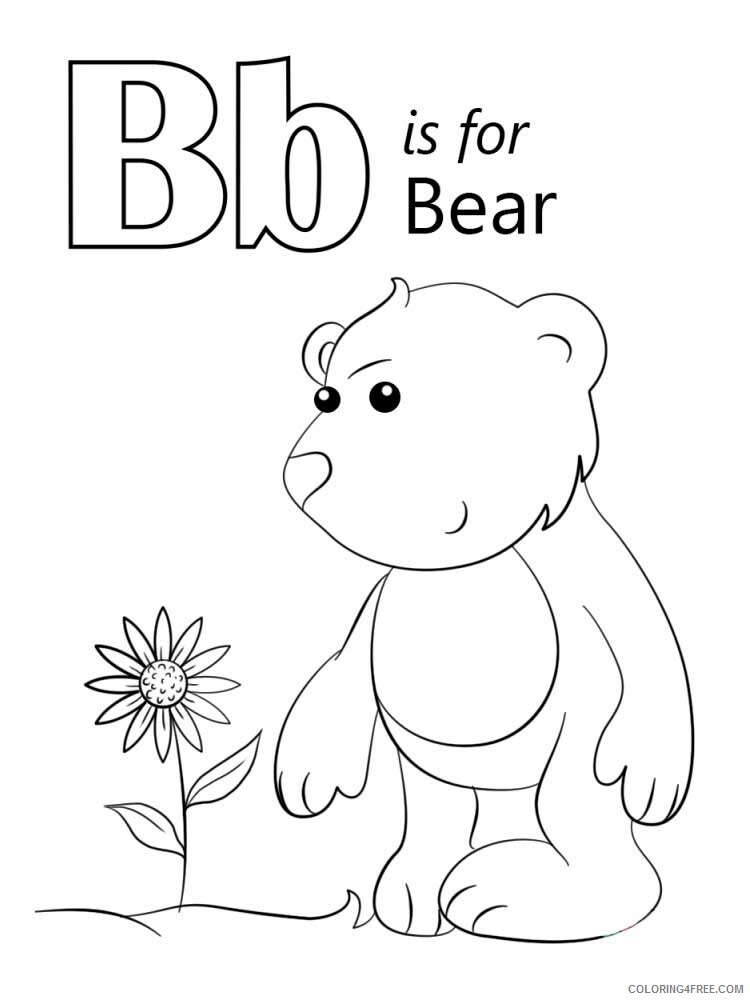 Letter B Coloring Pages Alphabet Educational Letter B of 12 Printable 2020 014 Coloring4free