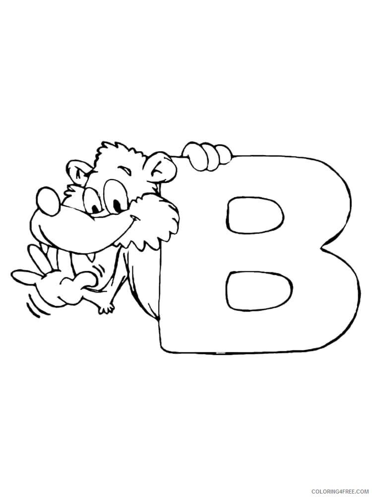 Letter B Coloring Pages Alphabet Educational Letter B of 16 Printable 2020 017 Coloring4free