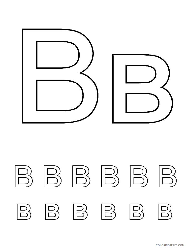 Letter B Coloring Pages Alphabet Educational Letter B of 17 Printable 2020 018 Coloring4free