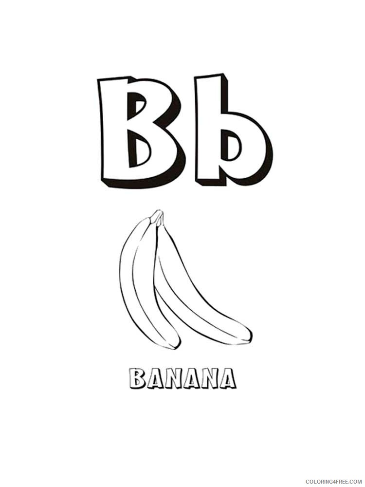 Letter B Coloring Pages Alphabet Educational Letter B of 19 Printable 2020 020 Coloring4free