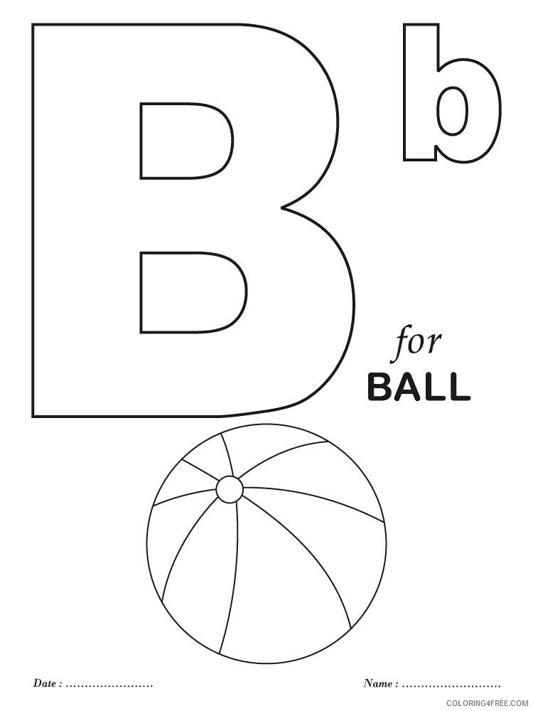 Letter B Coloring Pages Alphabet Educational Letter B of 2 Printable 2020 021 Coloring4free