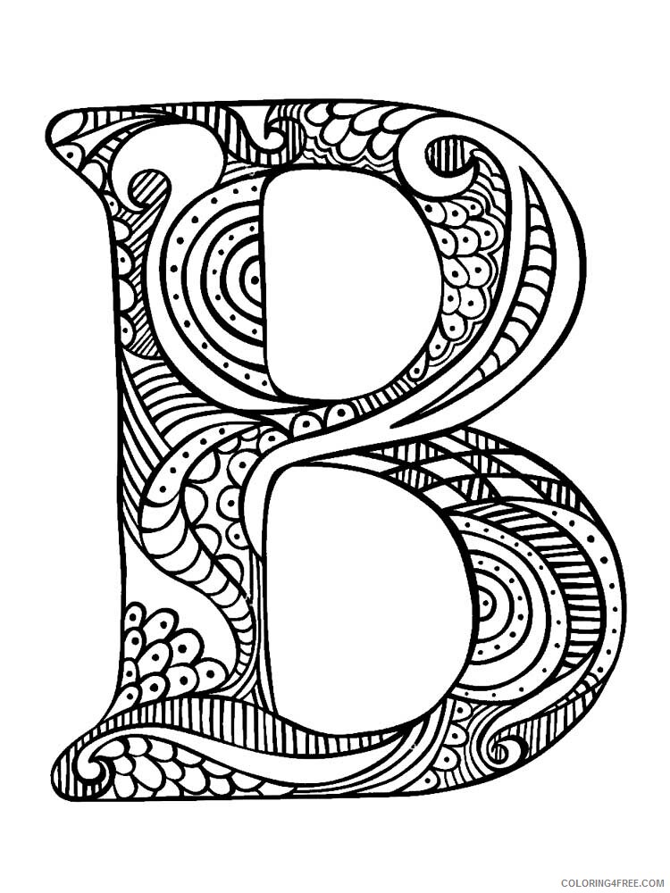 Letter B Coloring Pages Alphabet Educational Letter B of 4 Printable 2020 023 Coloring4free