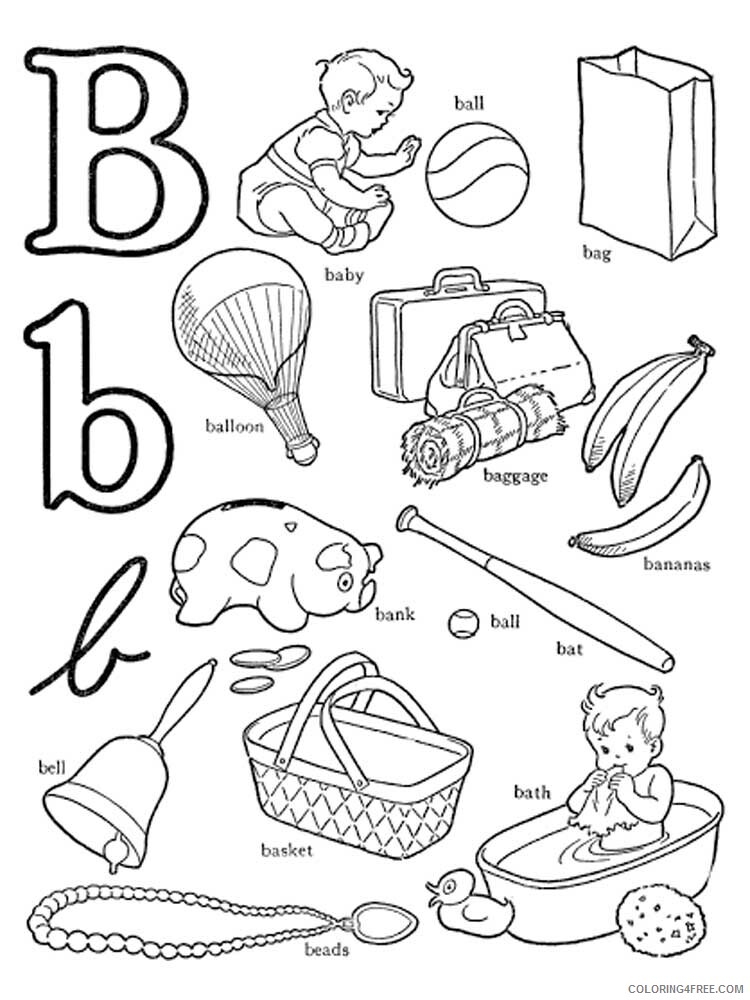 Letter B Coloring Pages Alphabet Educational Letter B of 5 Printable 2020 024 Coloring4free
