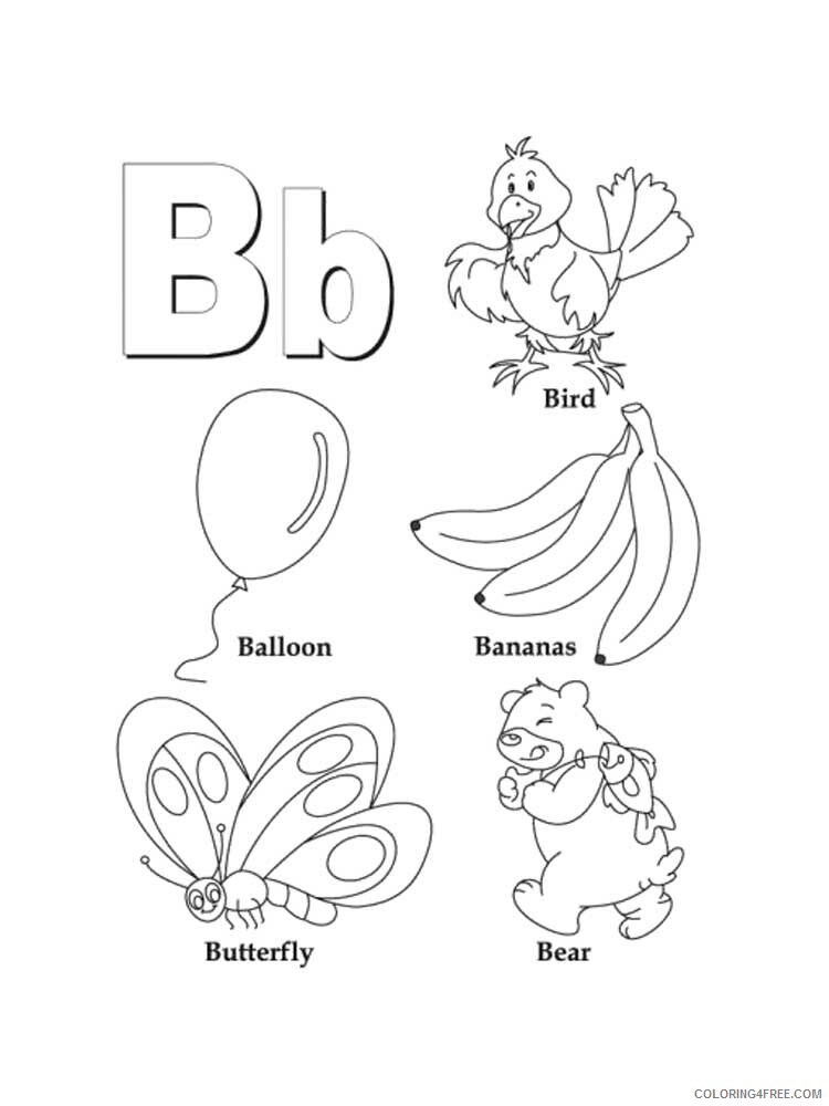 Letter B Coloring Pages Alphabet Educational Letter B of 9 Printable 2020 028 Coloring4free