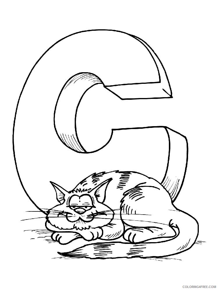 Letter C Coloring Pages Alphabet Educational Letter C of 1 Printable 2020 029 Coloring4free