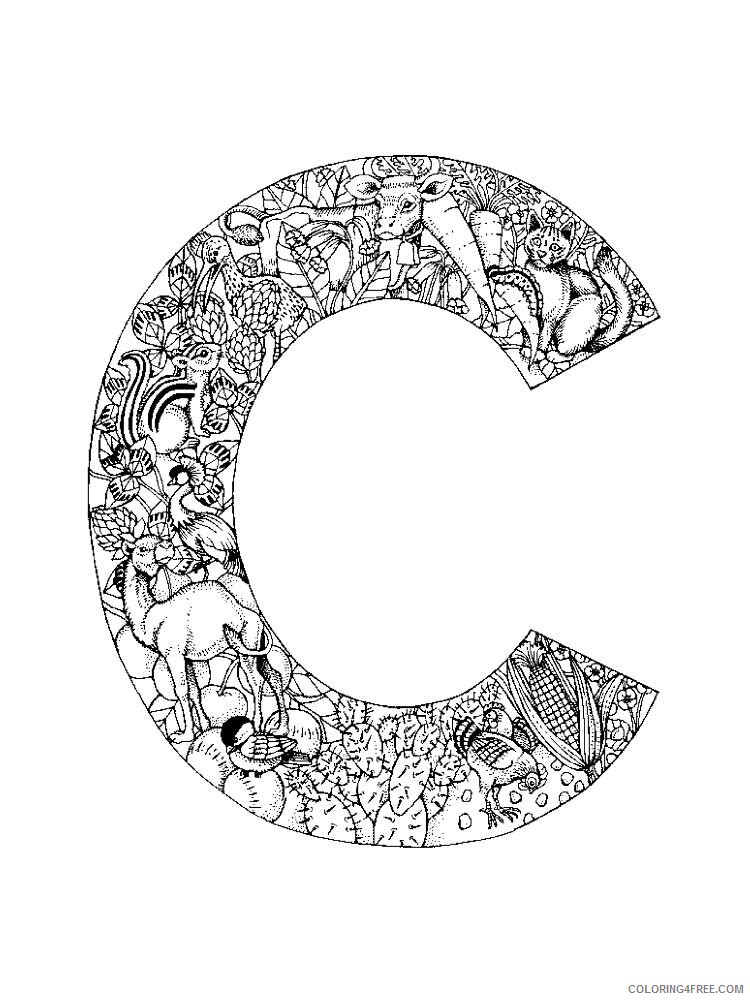 Letter C Coloring Pages Alphabet Educational Letter C of 4 Printable 2020 042 Coloring4free
